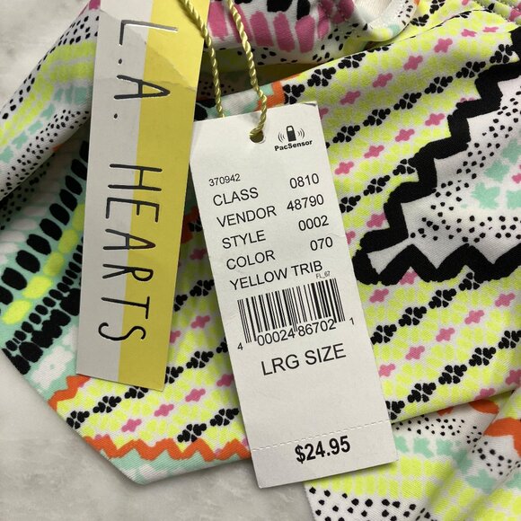 L A Hearts NWT Womens Swim Bikini Top Multi Color Size Large - Picture 5 of 9